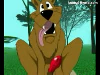Gold haired anime zoophilia slut gets fucked by her dog